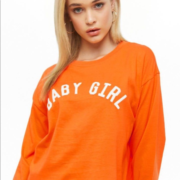 Forever 21 orange sweater print baby girl - Picture 3 of 5